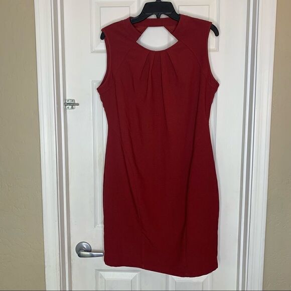 Kardashian Kollection Neck Pleating Dress Size XL Wine Colored - Picture 1 of 9